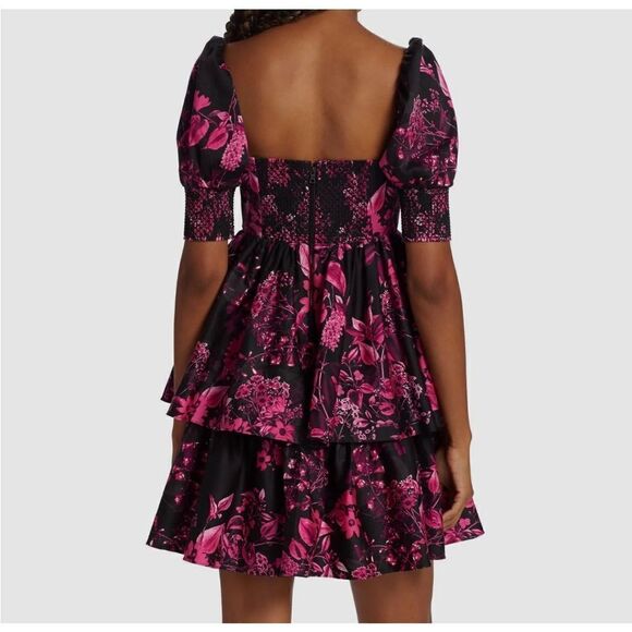 NWT Alice + Olivia Womens Mini Dress Emmalou Stretch Cotton Tiered size 2 $440 - Picture 7 of 10